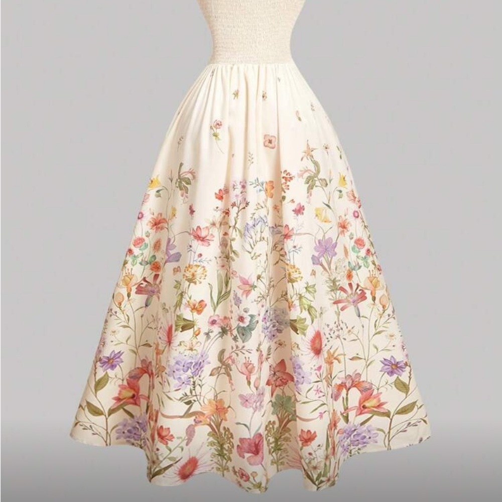 SHEIN MOD Floral Print Romantic Maxi Dress